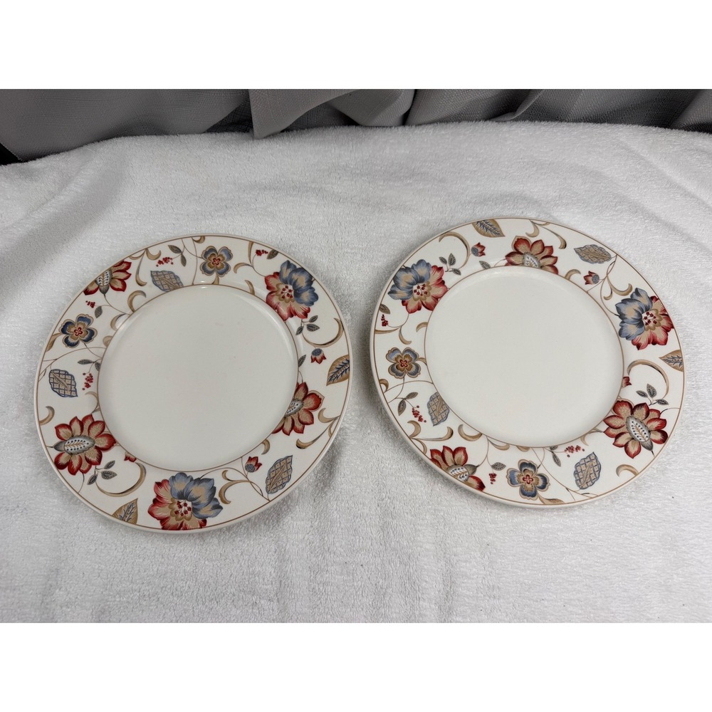 Churchill Jacobean Dinner Plates Set of 2 Floral Fine Earthenware 10.5" Colombia